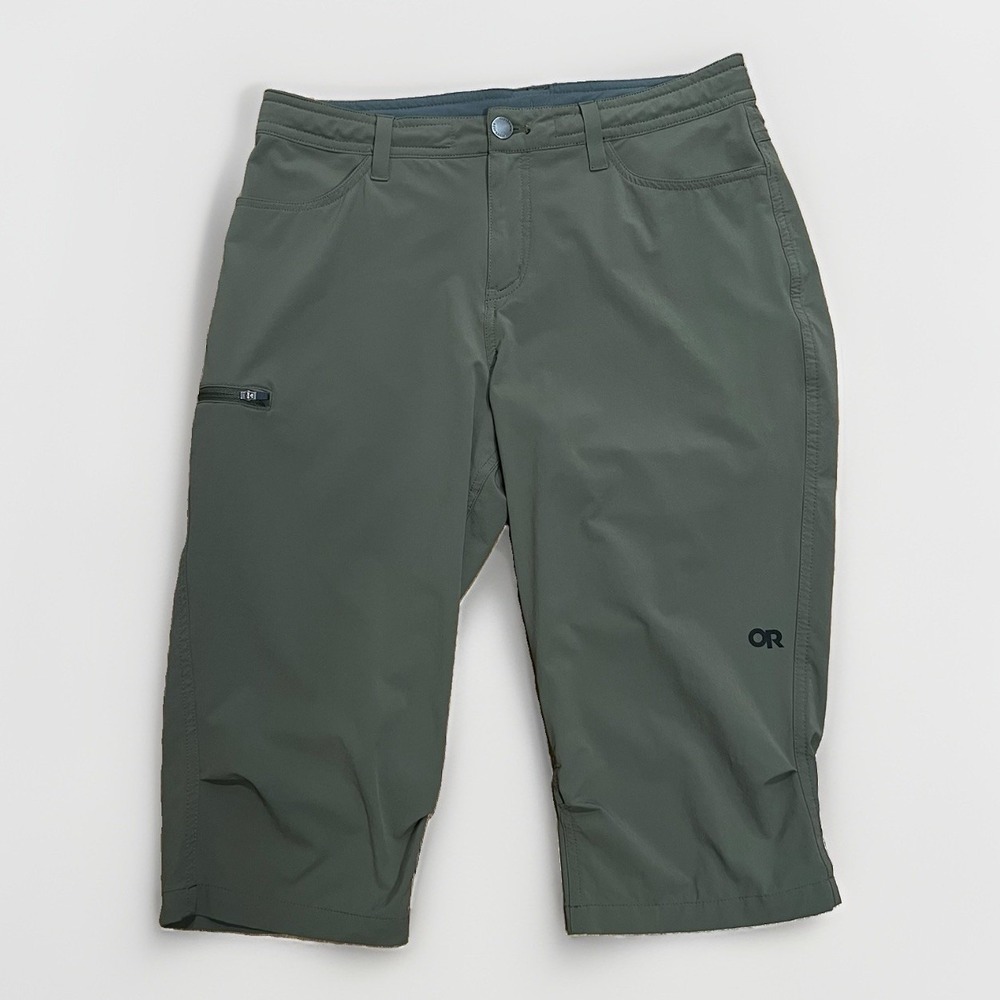 Outdoor Research Womens Capri Hiking Pants Olive Green Stretch Trail Size 8